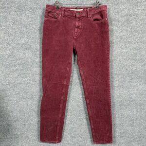 Banana Repulic Womens Sz 32x29 Pants Burgundy Corduroy Skinny Stretch Fit Retro